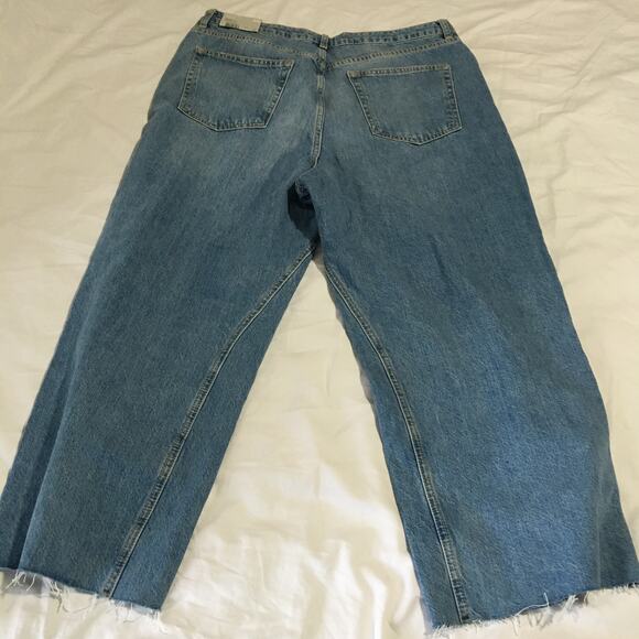 NWT TOPSHOP MOTO women's crop 36/32 wide leg raw edge jeans Retail $75 - Picture 5 of 12